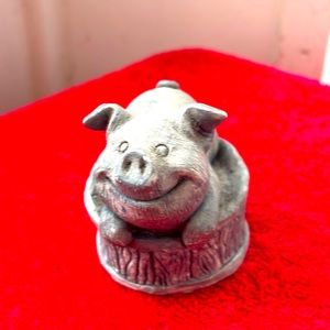 Mount St. Helens Sculpture Pig Figurine handcrafted with volcano ash